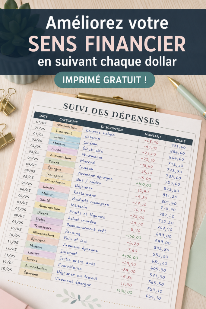 Femme souriante utilisant un modèle de suivi financier