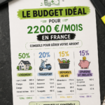 Un tableau de gestion budgétaire avec des colonnes pour les revenus et les dépenses mensuelles.