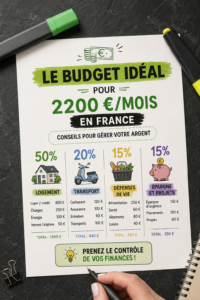 Un tableau de gestion budgétaire avec des colonnes pour les revenus et les dépenses mensuelles.