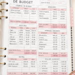 Femme dans son salon examinant ses finances avec un ordinateur et un carnet.
