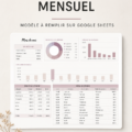 Modèle de suivi des dépenses mensuelles sur Google Sheets