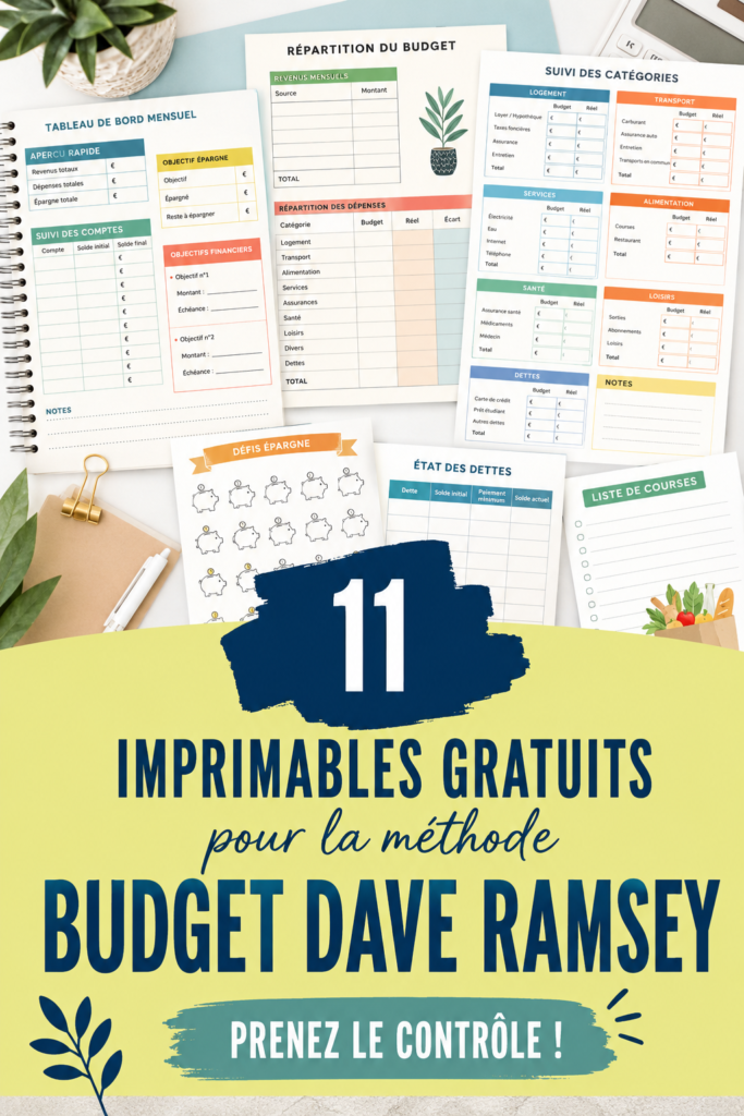 Outils de gestion de budget imprimables sur une table