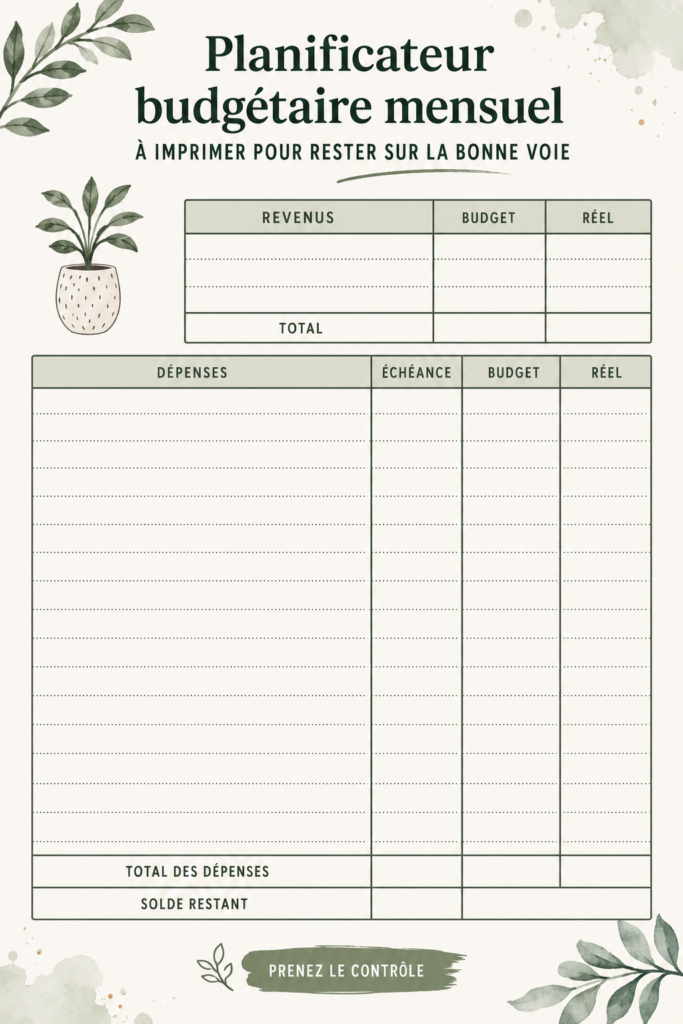 Femme utilisant un planner de budget pour gérer ses finances