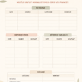 Modèle de planner financier minimaliste sur fond neutre avec des éléments décoratifs subtils.