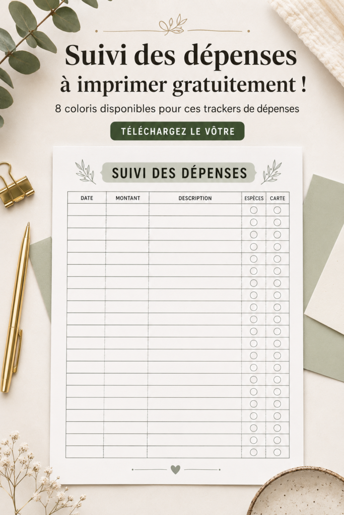 Modèles de suivi de dépenses colorés à imprimer pour une gestion budgétaire efficace