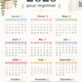 Modèle coloré de calendrier 2026 à imprimer