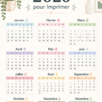 Modèle coloré de calendrier 2026 à imprimer