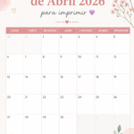 Calendrier d'avril 2026 à imprimer avec des motifs élégants