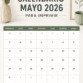 Calendrier de mai 2026 à imprimer avec une mise en page pratique.