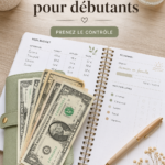 Un carnet et des enveloppes illustrant la méthode de cash stuffing pour gérer les finances.