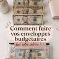 Femme organisant son budget avec la méthode de cash stuffing