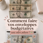 Femme organisant son budget avec la méthode de cash stuffing