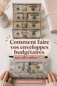 Femme organisant son budget avec la méthode de cash stuffing