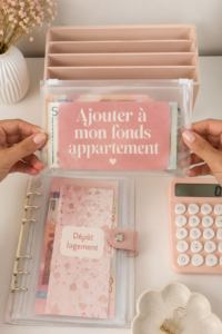 Femme réfléchissant à l'achat de son appartement en consultant son budget