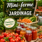 Un jardin potager en pleine croissance avec des légumes et des herbes aromatiques.
