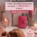 Défis d'épargne créatifs sur un tableau avec des fournitures de bureau
