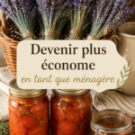 Femme au foyer appliquant des astuces d'économie à la maison.