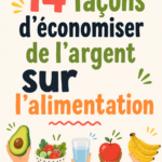 Une mère de famille faisant ses courses avec une liste, souriante, illustrant les économies sur le budget alimentaire.