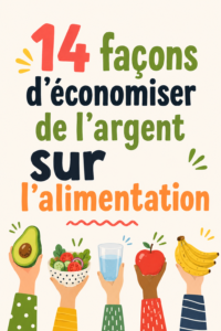 Une mère de famille faisant ses courses avec une liste, souriante, illustrant les économies sur le budget alimentaire.