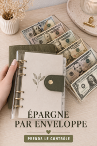 Femme organisant ses finances avec un tableau d'économies