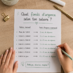 Femme réfléchissant à ses finances personnelles pour créer un fonds d'urgence adapté à son salaire.