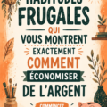 Femme tenant un pot d'épargne avec un sourire satisfait, illustrant un mode de vie frugal.