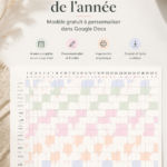 Modèle de calendrier 2026 à imprimer, sobre et élégant