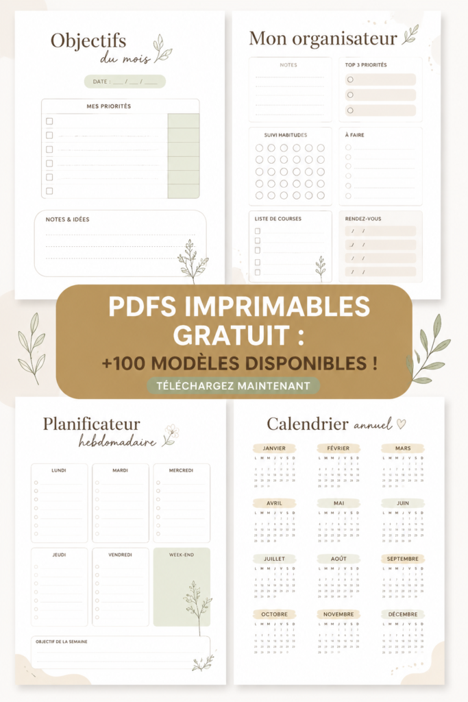 Plus de 100 modèles PDF imprimables gratuits pour tous vos projets créatifs