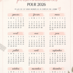 Agenda personnalisé 2026 créé sur Canva avec des designs colorés