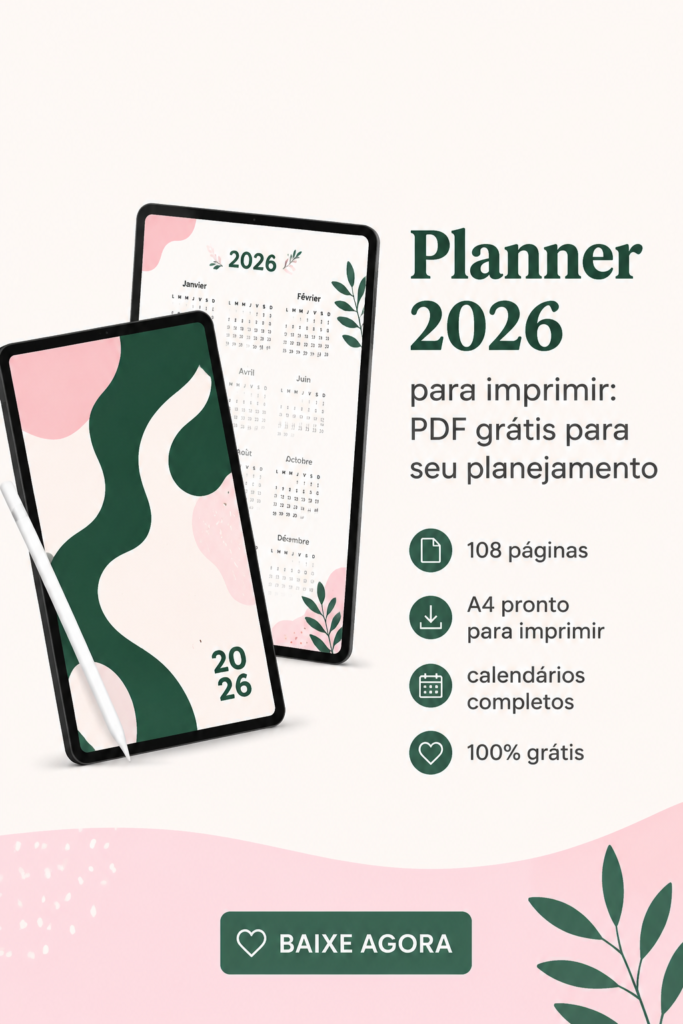 planner 2026 à imprimer gratuit avec des couleurs vives