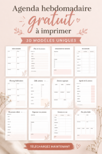 plannings hebdomadaires imprimables gratuits pour s'organiser