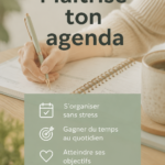 Femme utilisant son agenda pour planifier sa semaine.