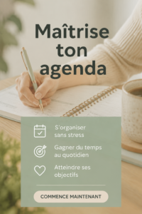 Femme utilisant son agenda pour planifier sa semaine.