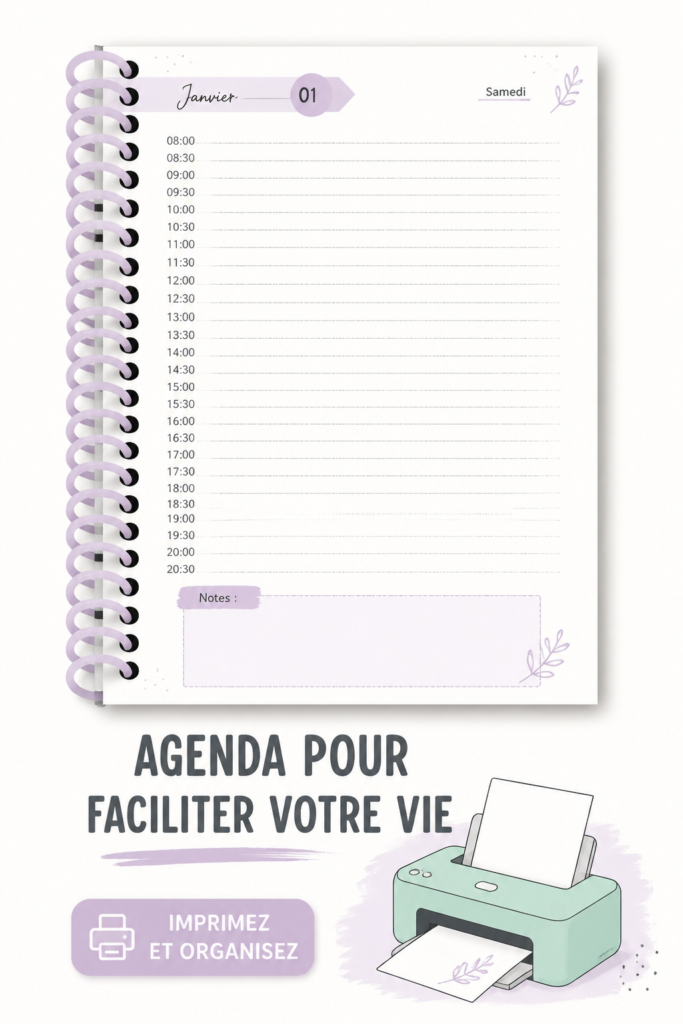 Femme utilisant un agenda pour organiser sa journée