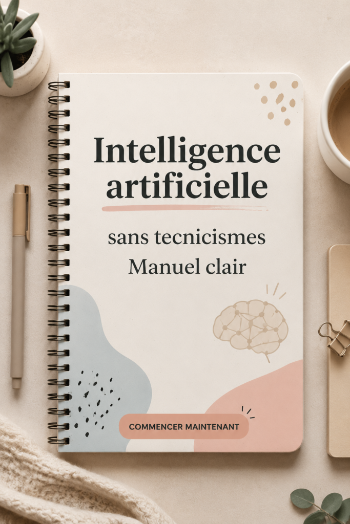 Image d'une femme utilisant un ordinateur pour apprendre l'intelligence artificielle de manière simple.