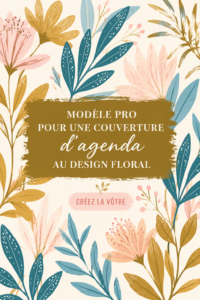 Couverture d'agenda florale créée sur Canva, alliant beauté et organisation.