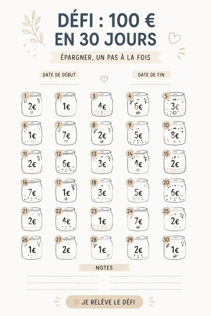 Femme réfléchissant à des astuces pour économiser 100 € en 30 jours.