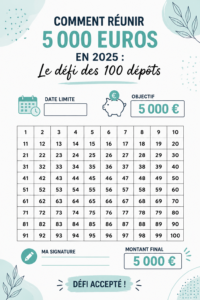 Illustration d'une femme épargnant de l'argent dans un bocal pour atteindre 5000 euros.