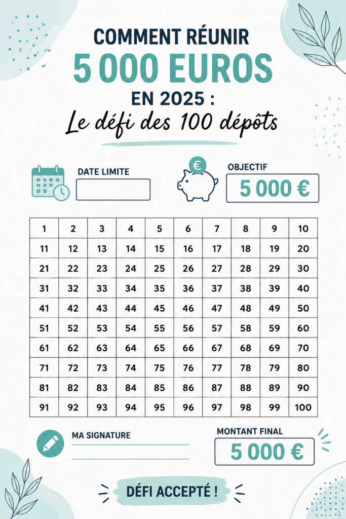 Illustration d'une femme épargnant de l'argent dans un bocal pour atteindre 5000 euros.