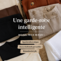 Une femme moderne portant des vêtements basiques élégants, illustrant un style simple et pratique.