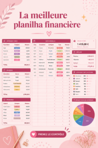 Une feuille de calcul financière ouverte sur un ordinateur, avec des graphiques de budget.