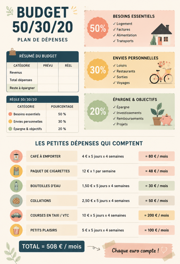 Femme souriante utilisant une application de gestion de budget sur son téléphone