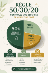 Femme souriante vérifiant son budget sur un ordinateur avec une tasse de café.