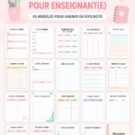 Modèles d'agenda gratuits pour enseignants sur un bureau