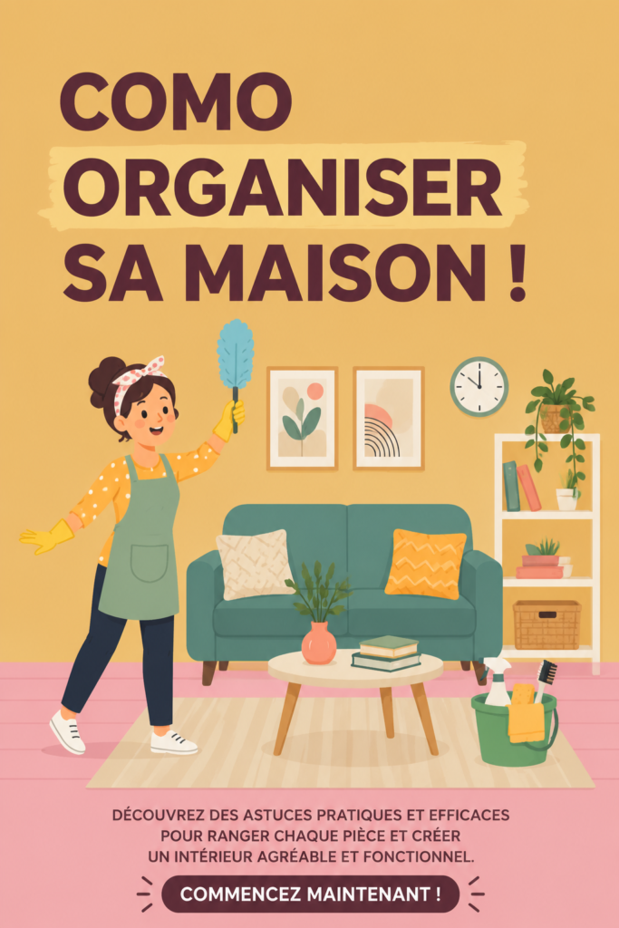 Intérieur d'une maison organisée avec un espace de vie agréable et bien rangé, soulignant l'importance de l'organisation pour la gestion budgétaire.