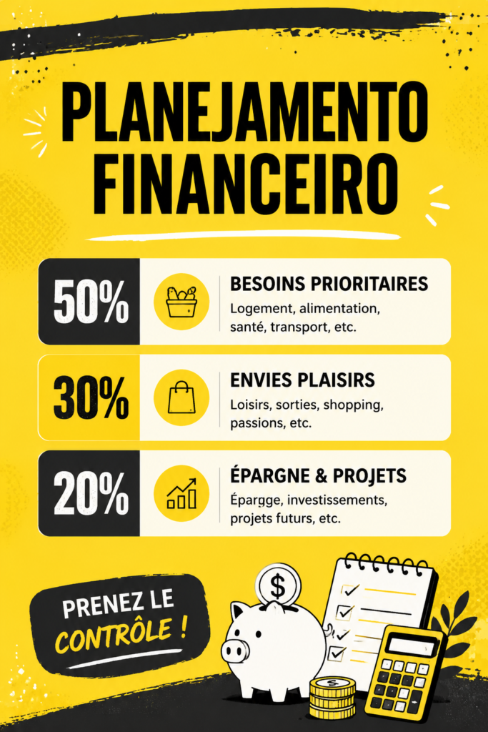 Une femme heureuse examinant ses finances avec un ordinateur et des documents, soulignant l'importance de la planification financière.