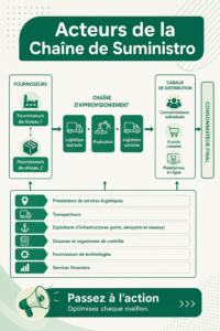 Illustration des acteurs clés dans la chaîne d'approvisionnement