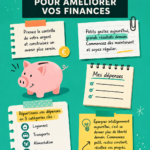 Femme souriante examinant ses finances à l'aide d'un ordinateur portable et de documents.