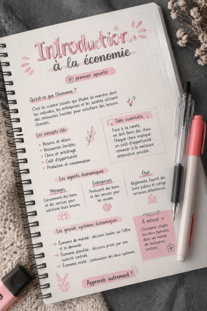 Image représentant des concepts économiques expliqués simplement avec des graphiques