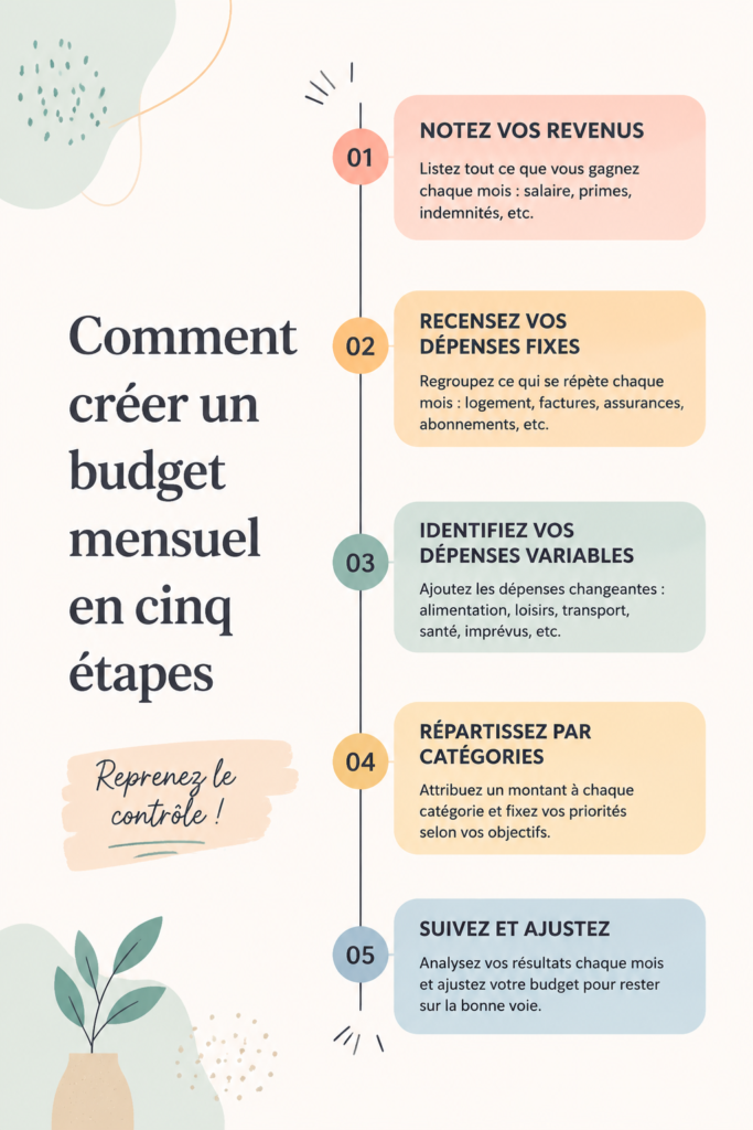 Femme utilisant un calculateur pour créer un budget mensuel